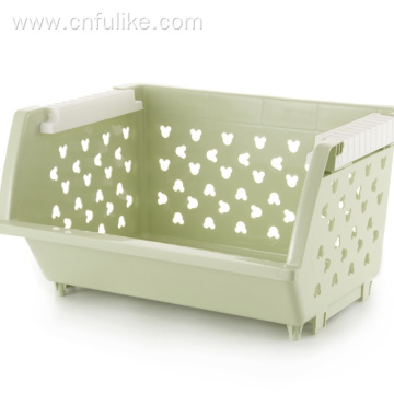 Stacking Plastic Storage Basket Rack Without Cover